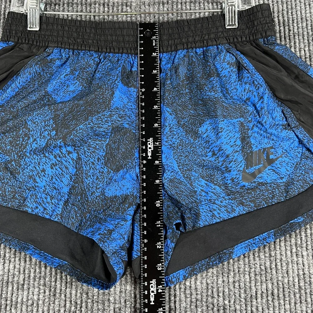 Nike Shorts Womens Medium Blue Black Active Workout Training Gym Run Lift